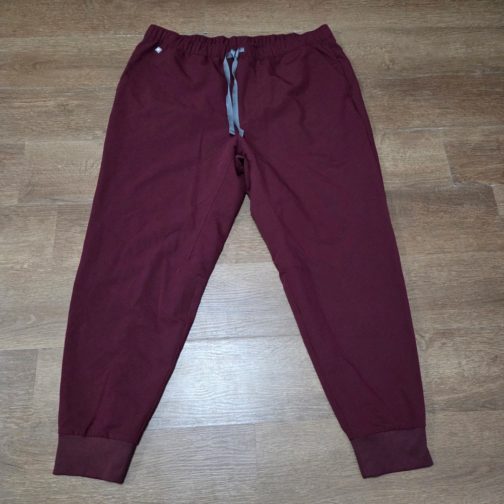 FIGS Tansen Jogger Scrub Pants Mens XL Short Burgundy Maroon 1000203